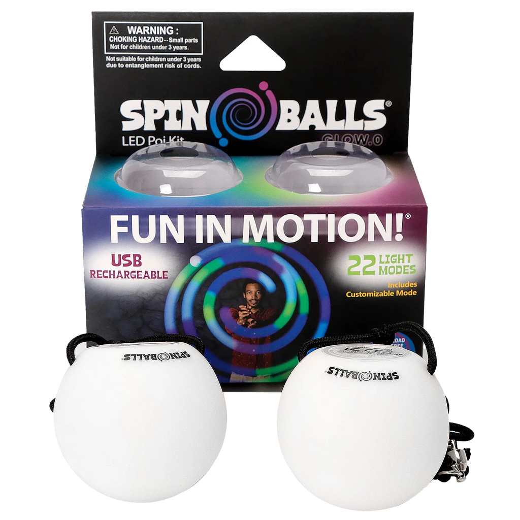 Spinballs Glow. 0 LED Rechargeable Poi Set P8