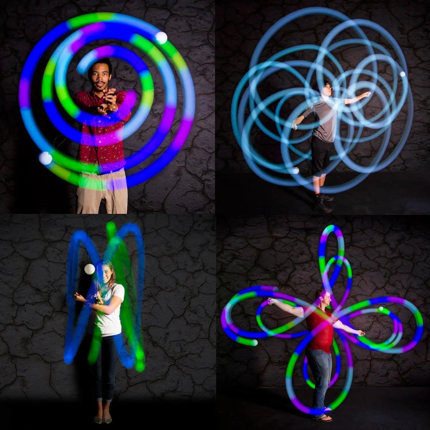 Spinballs Glow. 0 LED Rechargeable Poi Set P8