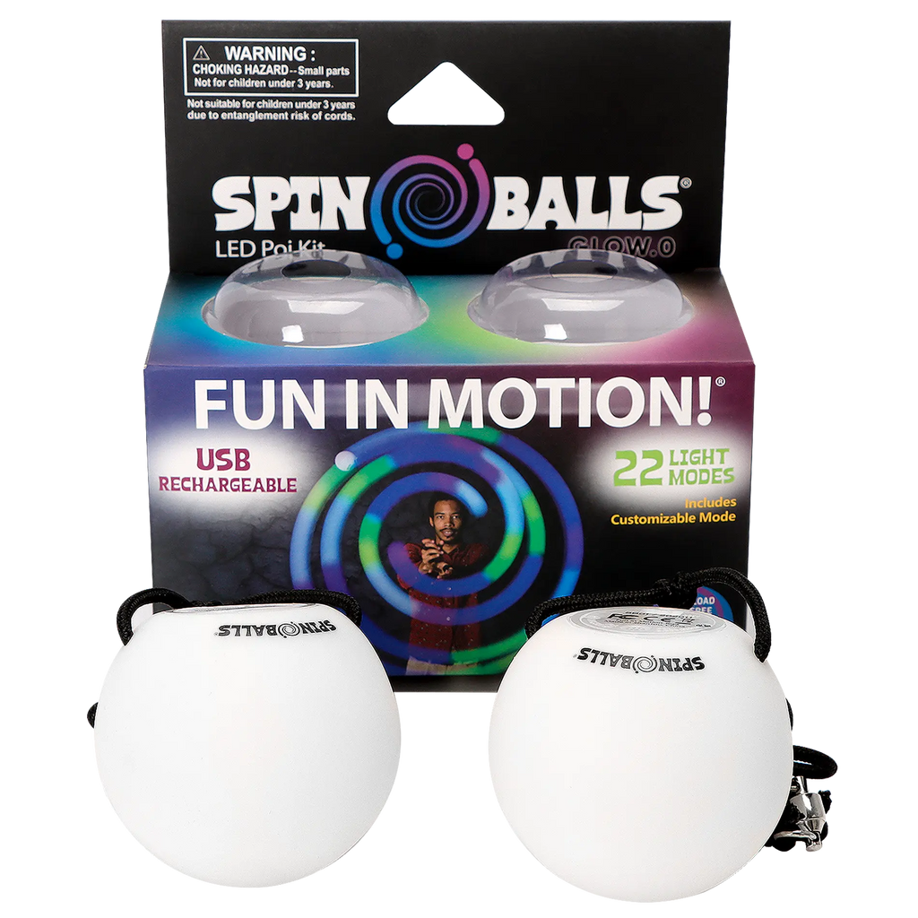 Spinballs Glow. 0 LED Rechargeable Poi Set P8