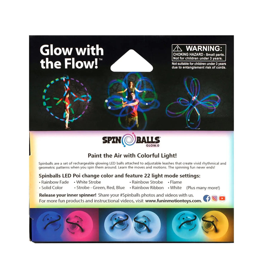 Spinballs Glow. 0 LED Rechargeable Poi Set P8